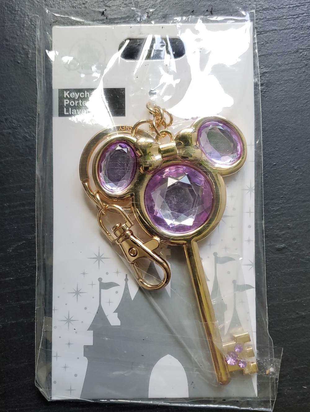 Disney Teal Accent Keychain with Gold Hardware